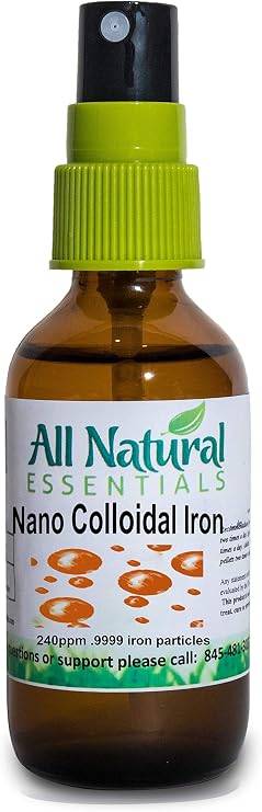 Liquid COLLOIDAL IRON 2oz 240ppm Mineral Healthy Colloidal Iron Supplement Kosher Nano Colloidal Minerals Colloidal Iron Support Adults Men Women Kids All Natural
