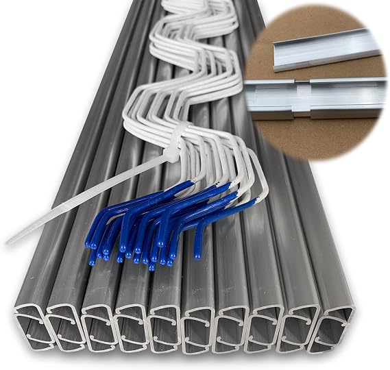 SHANS Greenhouse Channel & Wire, C-Channel & Spring Wire Set, Connectors Included, Greenhouse Plastic or Shade Cloth Attachment (10)