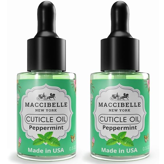 Cuticle Oil Heals Dry Cracked Cuticles 0.5 oz 2 Bottles (Peppermint)