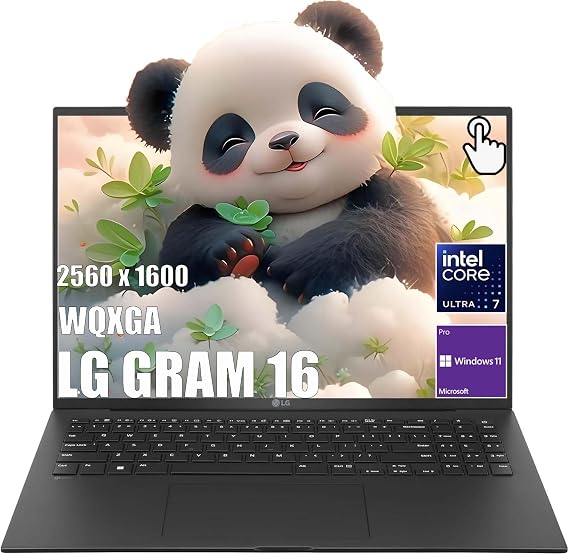 LG Gram 16 Lightweight Laptop, IPS WQXGA Touchscreen, Intel Evo Core Ultra 7 155H (16 Core up to 4.8GHz), 32GB LPDDR5X RAM, 2TB SSD, Intel ARC Graphics, Windows 11 Pro, Backlit, with 5ave 6-in-1 kit