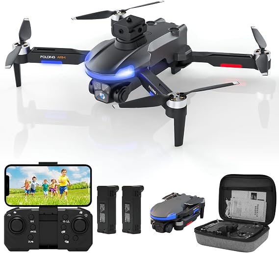 Drone with Camera for Kids, 1080P HD FPV Foldable Drones for Beginners | Brushless Motor Drone with Long Flight Time, One Key Take Off/Land, Altitude Hold, 360 Flip, Obstacle Avoidance