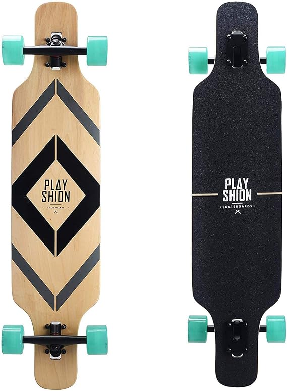 Playshion Longboard Skateboard Cruiser | 39" Drop Through Long Board | 42" Pintail Longboards