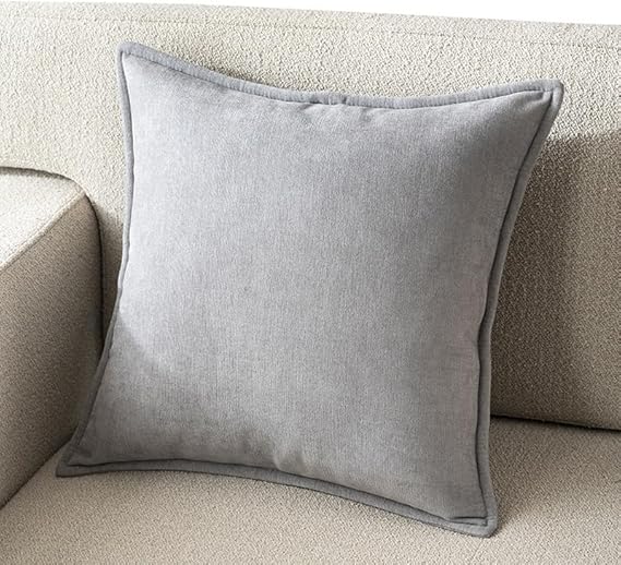 XMAYODS Throw Pillow Cover 80x80 Decorative Square Pillowcase Covers with Zipper, Cushion Protectors Cover Rectangle 30x60 40x60 50x80 Super Soft for Home Couch Sofa Bed(Light Gray,40x70cm(Set of 1))