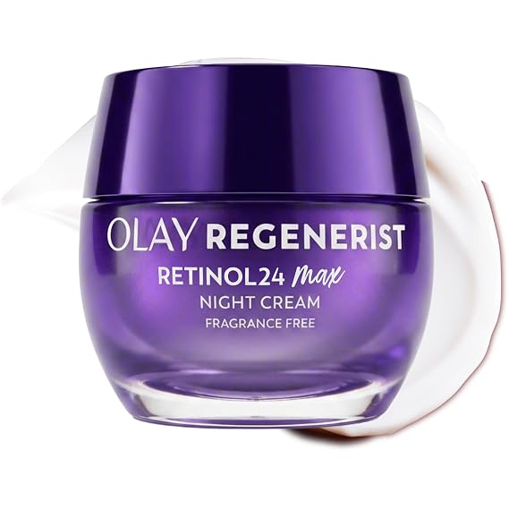 Olay Retinol Night Cream for Women, MAX, Anti-Aging Face Mousturizer, Fragrance-Free, Non Greasy - Anti-Wrinkle, Smooth Fine Lines, Hydrating Skin Care - Triple Collagen Cream, Niacinamide, 1.7oz