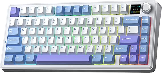 Aula F75 Max Mekanik RGB TKL Reaper Switch Kablosuz Makrolu Hot Swap Klavye Mor