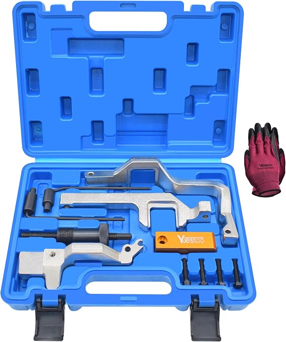 Engine Camshaft Alignment Locking Timing Tool Kit | Compatible with BMW Mini Cooper N12 N14 Citroen Peugeot N16 Engines, with Carrying Case & Gloves
