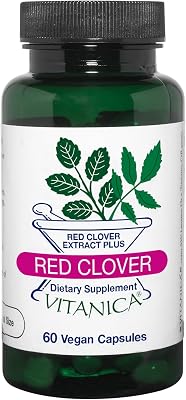 Vitanica Red Clover Blossom and Leaf Extract 500mg with 8% Isoflavones, Plus 175mg Blossoms, Menopause Relief Support for Women, 2 Month Supply, Non-GMO, Gluten Free, Vegan Supplement, 60 Capsules