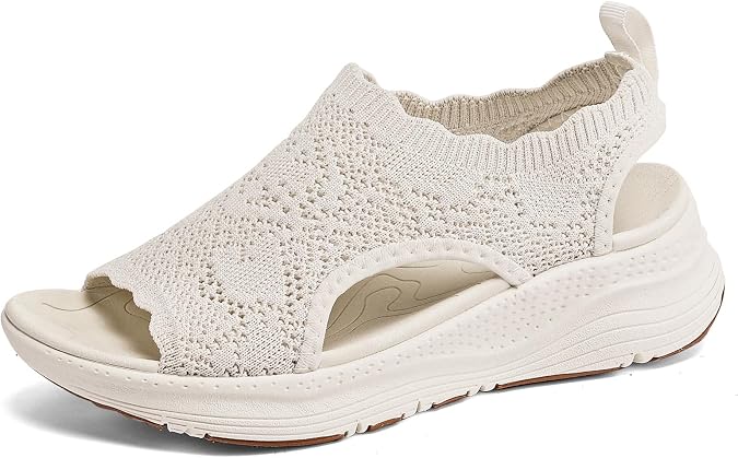 Womens Orthopedic Walking Sandals Arch Support Comfort Slip-On Sport Sandals Open-Toe Athletic Sandals for Plantar Fasciitis Summer Beach Casual