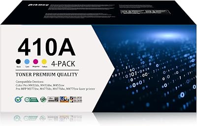 410A Toner Cartridges set 1Black1Cyan1Magenta1Yellow Replacement for HP 410A Toner Cartridges 4 Pack for Color Pro MFP M477fdw MFP M477fnw MFP M477fdn Color Pro M452dn M452nw M452dw Printer