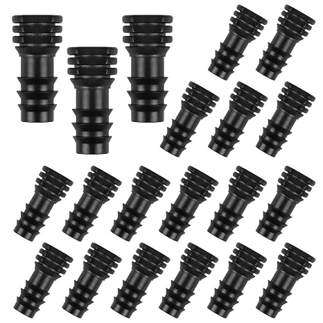 RedChili 20 Pcs 1/2 Inch Irrigation Tubing End Plug Fittings, (1/2" ID x0.6-0.63" OD) 1/2" Drip Tubing Barbed End Cap Connectors Goof Plug Parts for Garden Lawn Irrigation System