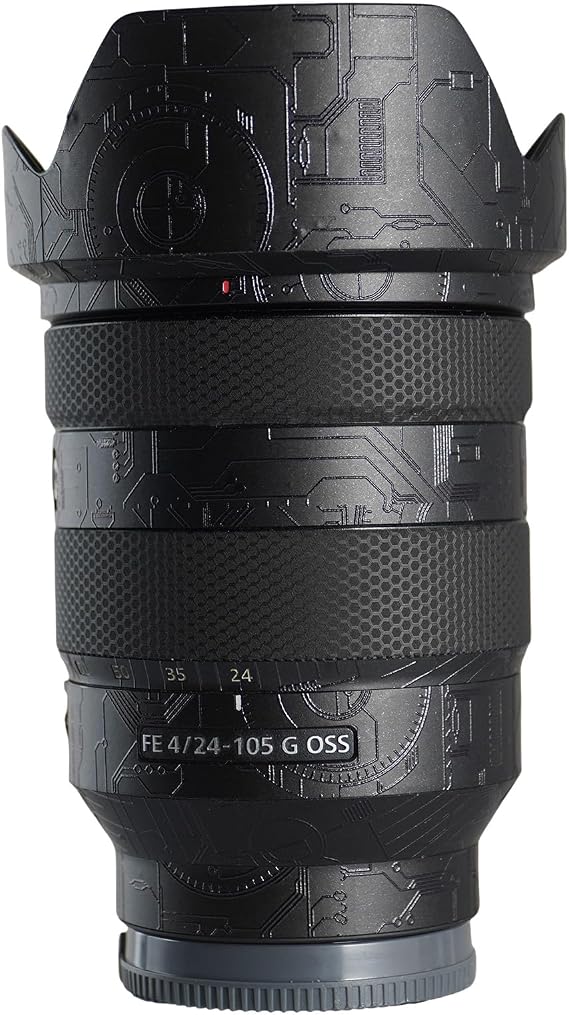 Lens Protective Film Decorative Sticker Compatible with Sony FE 24-105mm F4G OSS Comprehensive Protection Anti-ScratchAnti-WearNo-Residue3M MaterailCircuit Board Black