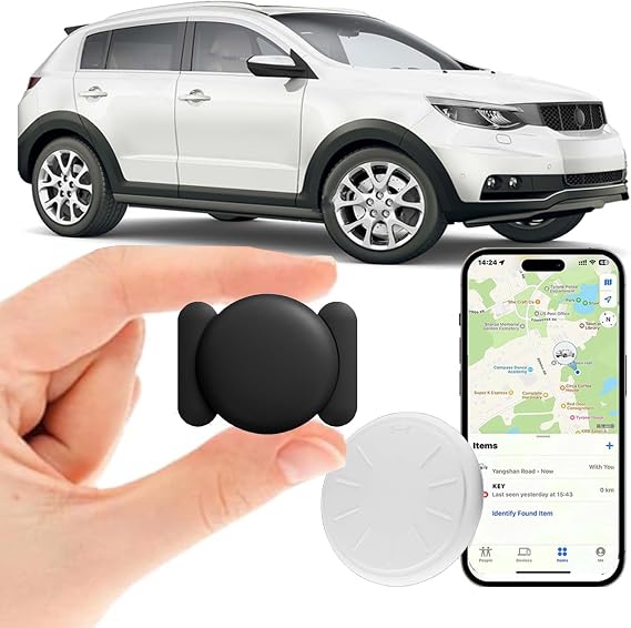 GPS Tracker for Vehicles,1PCS No Monthly Fee Tracker Device for Vehicles Work with Find My (iOS Only),Car Tracker Device Hidden,Waterproof and Drop-Proof, Stealth Tracking, Real-Time Location,Black