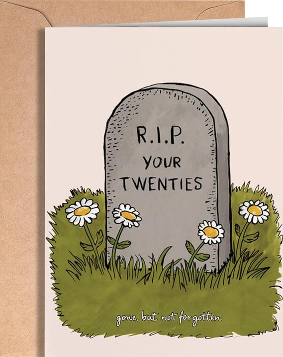 30th Birthday Card - 30th Birthday Card for Her, Him - Funny Happy 30 Birthday Card - 30 Years Old Card - Sarcastic Thirty Bday Card for Men Women - RIP Twenties