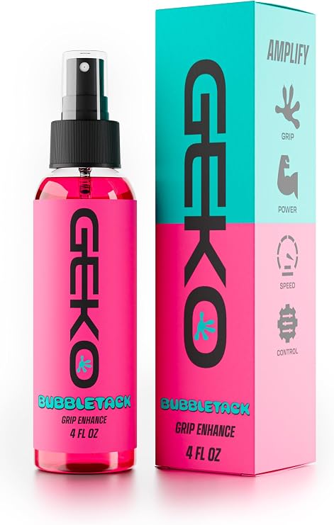 Geko Bubbletack Baseball Grip Enhancer-Water & Plant-Based Pine Tar Alternative, Boost Exit Velo & Bat Control-Non-Hazardous, Non-Aerosol-for Baseball/Softball Bats, Bat Wraps-NOT for Athletic Tape