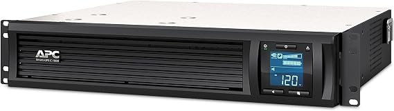APC Smart-UPS 1000VA/600W Rackmount UPS, Line Interactive, SMC1000-2UC | Rack UPS for servers, storage, network closets. 120V, Six (6) NEMA 5-15R Outlets, AVR, LCD