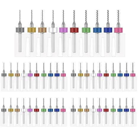 50pcs Micro Drill Bits Set for Most Rotary Tools,Spiral Flute 0.3mm-1.2mm Tungsten Steel Carbide mini PCB Drill Bits for Print Circuit Board,Stone Grinding,CNC Engraving,Jewelry Making etc