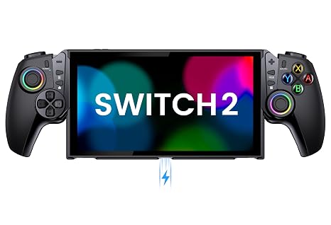 OKETY Controller for Switch 2 with Hall Effect Joysticks/Hall Triggers, Ergonomic Grip & Built-in Kickstand -Turbo/Macro/6 Game Card Slot |