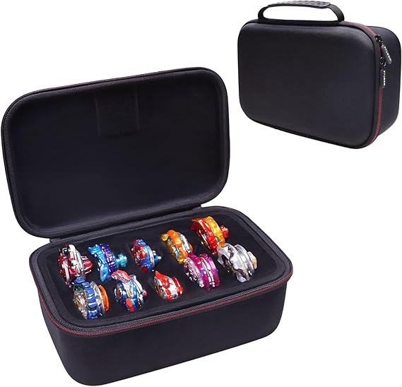 LTGEM Case Compatible with Beyblade X Xtreme Battle/Cobalt Dragoon/Jurassic World/Circle Ghost/Soar Phoenix/Buster Dran Set, Launchers and Right-Spinning Tops(Case Only)