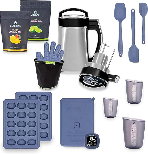 Magical Butter Gummy Bundle - Kit Includes MB2e MagicalButter Machine, Spatula 3-Pack, DecarBox, Reusable Filter, Magical Glove, Silicone Molds & Measuring Cups - Mango & Lime Gummy Mix