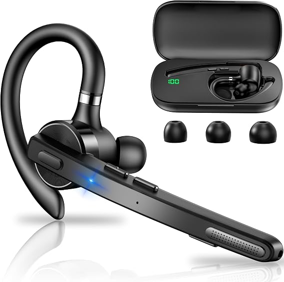 Bluetooth Headset 72H Work Single-Ear Wireless Earpiece for Cell Phone Call