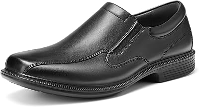HEEZ Mens Loafers, Split Leather Oxford Dress Shoes for Men, Formal Casual Business Shoes