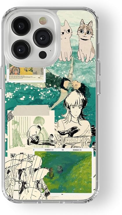 Multitronic iPhone 15 Pro Max Uyumlu Anime Kolaj Tasarım Baskılı Şeffaf Kılıf