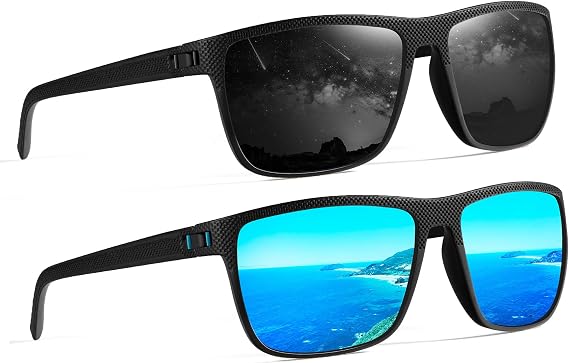Polarized Sunglasses for Men Women Rectangle Mens Sun Glasses with Lightweight Frame UV 400 Protection