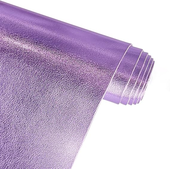 ONEART | Metallic Lavender Soft Faux Leather Fabric, 0.9 mm Lambskin Synthetic Pleather for Handbag Wallets Hair Bows Crafts