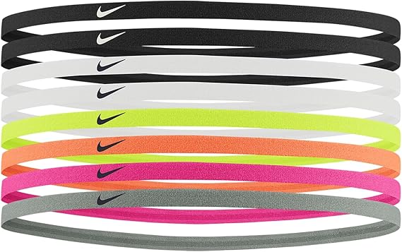 Nike Skinny Headbands 8 Pk Tennis Swoosh Hair Bands Pack of 8