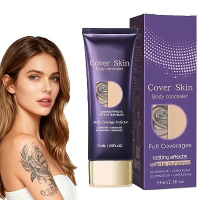 Waterproof Body Concealer For Legs And Body, Professional Long-Lasting Tattoo Cover Up Concealer, Suitable for Tattoos, Scars and Vitiligo, Invisible and Natural, Makeup Waterproof