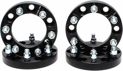 APL 4pcs 6x5.56x139.7 Wheel Spacers Adapters M14x1.5 Studs 108mm Hub Bore Black 1 Thickness 6 Lugs Studs for Chevy Suburban Silverado Tahoe GMC Yukon Sierra 1500 Cadillac Escalade