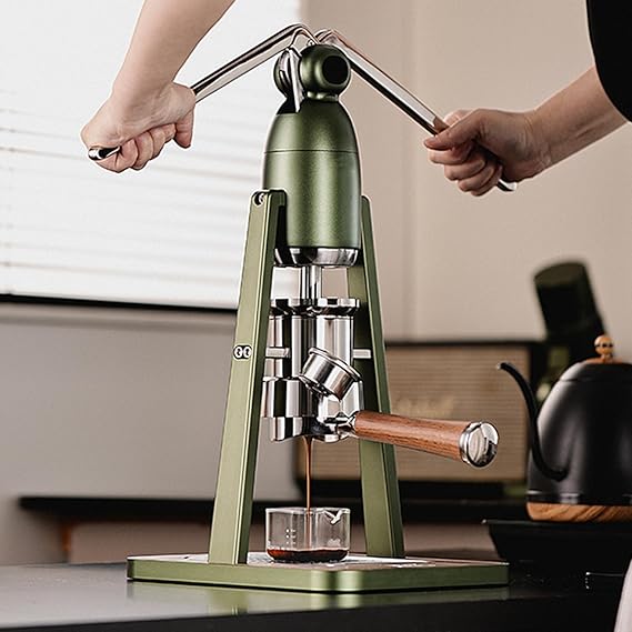 Espresso Coffee Maker, Manual Lever Espresso Machine, with Pressure Gauge, Double Pressure Rod, Extraction Pressure 0Bar-12Bar, for Home and Commercial