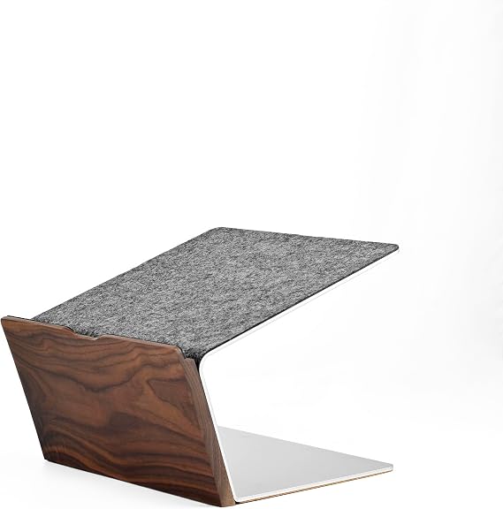 SAMDI Laptop Stand,Wood & Aluminum Laptop Holder Stand,Ergonomic Laptops Elevator for Desk, Metal Holder Compatible with MacBook Pro/Air, HP, Dell 10-16" (Black Walnut)