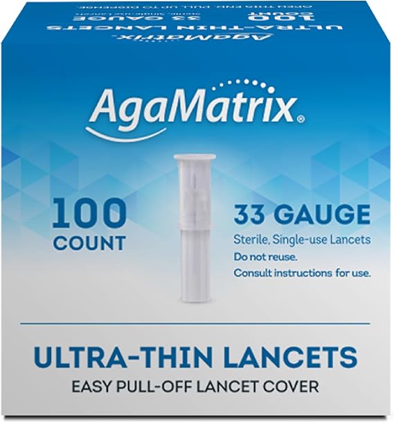 AgaMatrix Lancets, 33 Gauge, 100 Count Box