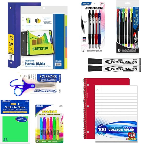 Secondary School Supply Kit - Junior High, High School, College Bundle - 30 Pieces