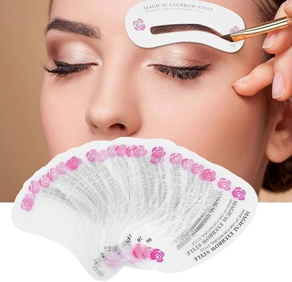 24 PCS Eyebrow Shaping Stencils, Kalolary Eyebrow Grooming Stencil Kit