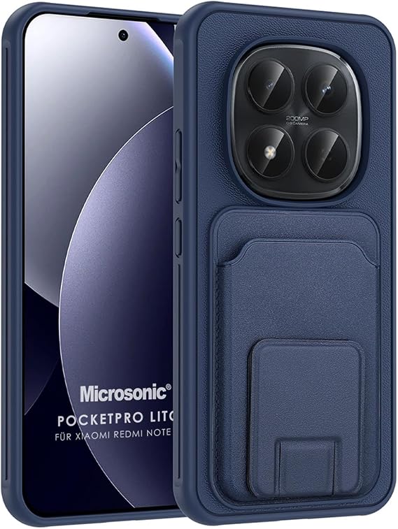 Microsonic Xiaomi Redmi Note 15 Pro Plus 5G için Kılıf PocketPro Litchi Lacivert [Redmi Note 15 Pro Plus 5G ile Uyumlu Kılıf - Lacivert]
