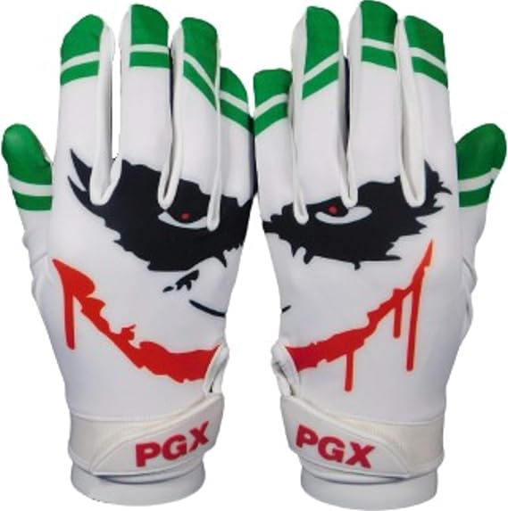 Primal Gloves Youth Smiley Joker Football Gloves (Medium)
