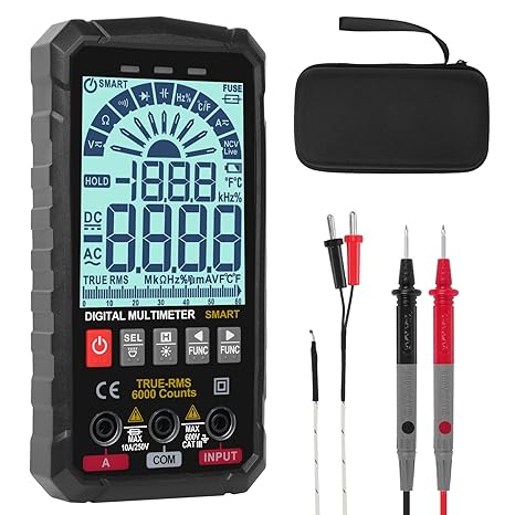 WGGE WG-126 Smart Digital Multimeter, 6000 Counts TRMS, Auto-Ranging