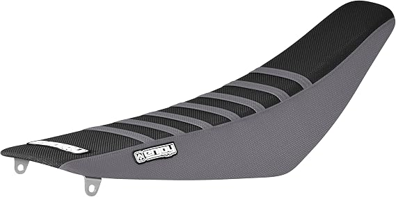 Enjoy Mfg Seat Cover - Compatible with Kawasaki 2019-2024 KX 450 KXF450 KX450F - Grey Sides/Black Top/Grey Ribs #174