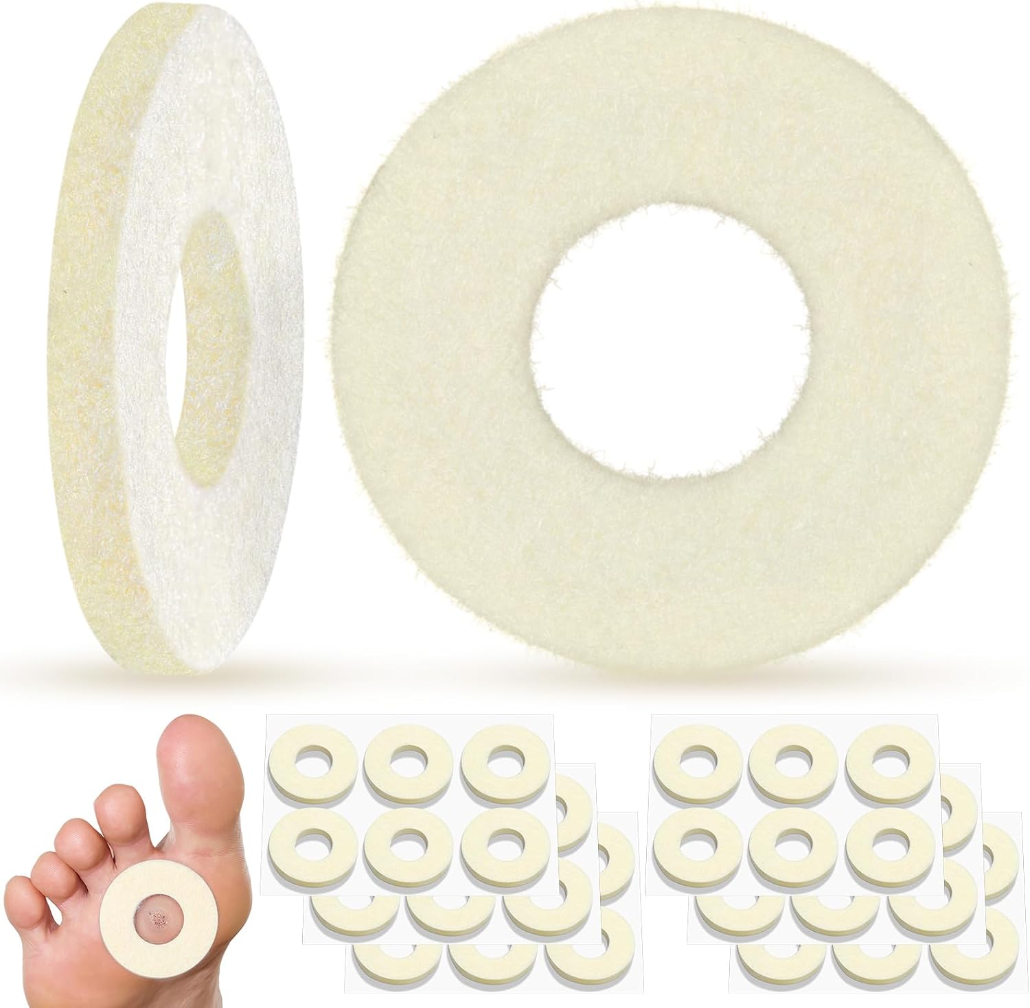 30 Pcs Felt Callus Pads Callus Cushions for Bottom of Foot Round Corn Pads Adhesive Soft Foot Callous Cushions Bulk for Women Men Feet Toes Heel Pain ReliefBeige