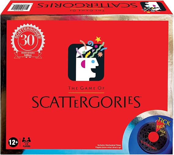 Winning Moves Scattergories 30th Anniversary Edition | Includes Classic Mechanical Timer and Classic Categories, 2 to 6 Players, Ages 12+