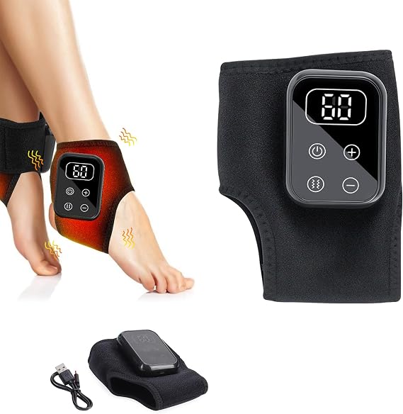Triple Method Foot Massager with Heat & Enhanced Vibration, for Neuropathy Comfort and Circulation, Portable Home Massage for Pain Relief, Auto Shut-Off, Home Travel Use Black