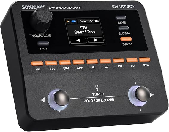 SONICAKE QME-20 Smart Box - Multi Effects Pedal for Guitar with 130+ Effects, NAM/IR Support, Looper, Built-in Tuner/Metronome, Portable Effects Processor with USB Audio Interface, Stereo Output