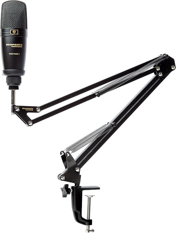 Marantz Professional Pod Pack 1 USB Microphone with Boom Arm | Includes Boom Arm, Plug and Play USB, PC and Mac Compatible, for Voice Chat, Content Creation, Gaming, Streaming and Podcasts