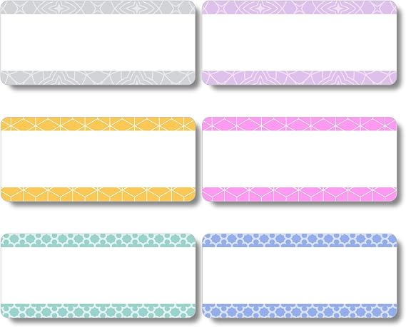 Lovable Labels Large Write-on Storage Bin Label Stickers, 6 Blank Labels for Storage Bins Makes Organization and Storage Bins Labeling Quick and Easy. (Designer Series, Large)