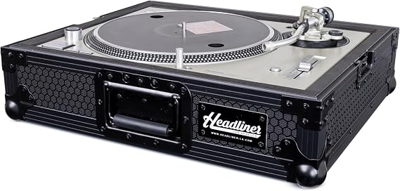 Headliner Pitch Black Turntable Flight Case, Fits Most Standard DJ Turntables