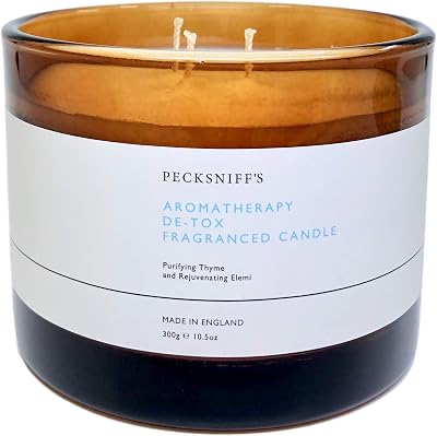 Pecksniffs England Aromatherapy Detox DE-TOX Scented Candle with Three Wicks