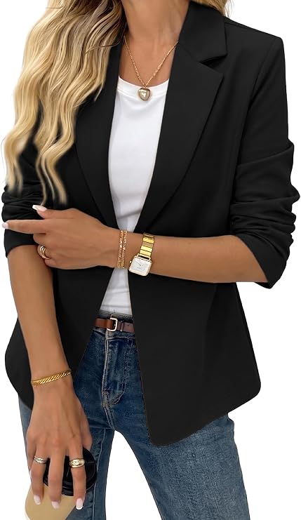 ELLEVEN Women s Business Casual Blazers, Long Sleeve Work Suit Jackets