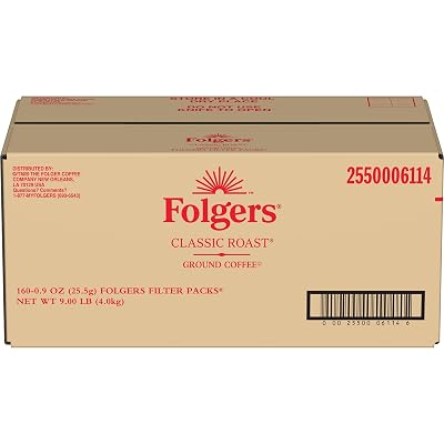 Folgers Classic Roast Medium Roast Ground Coffee, 160- .9 Ounce Filter Packs
